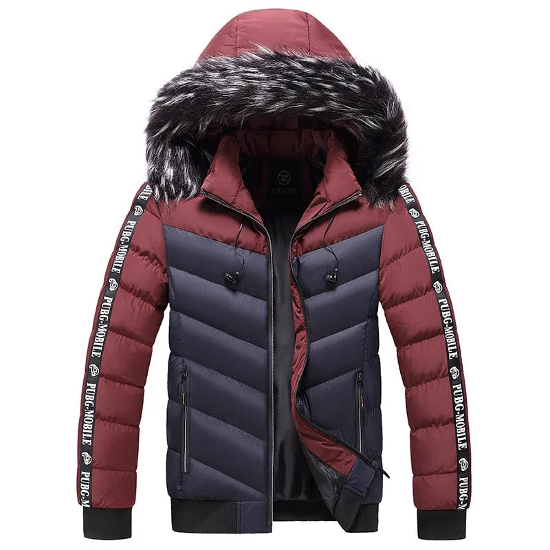 Winter Warm Hooded Jacket or Coat for Men with thick Fur Collar