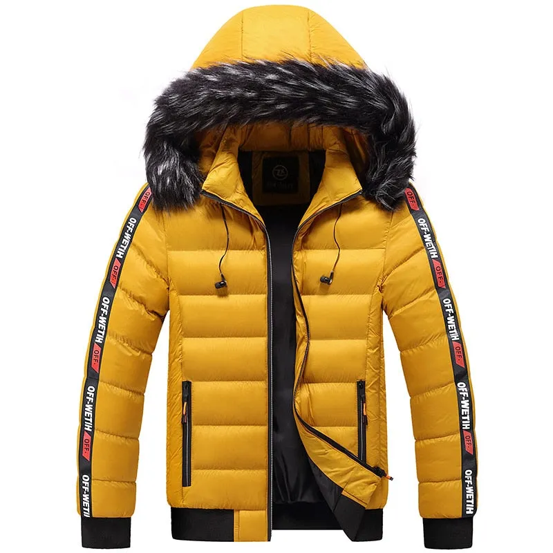 Winter Warm Hooded Jacket or Coat for Men with thick Fur Collar