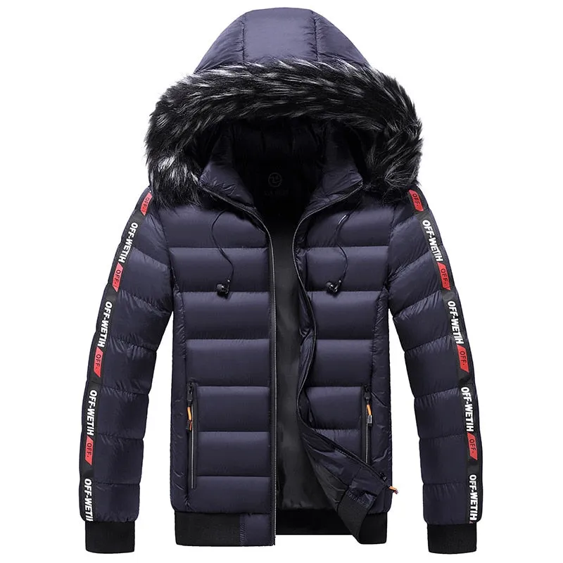 Winter Warm Hooded Jacket or Coat for Men with thick Fur Collar