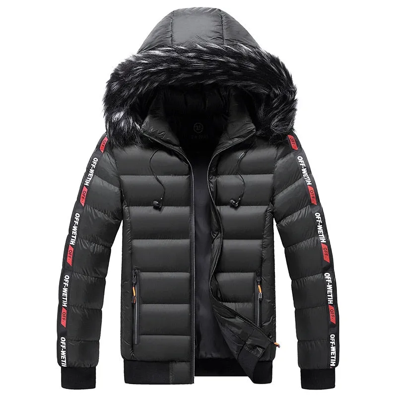 Winter Warm Hooded Jacket or Coat for Men with thick Fur Collar