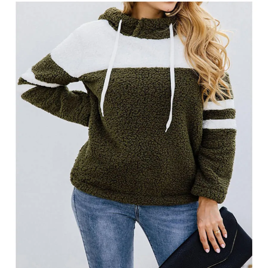 Women Fashion Patchwork Loose Blouse