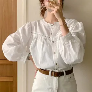 Women's Long Sleeve Solid Color Shirts & Blouses S  578759