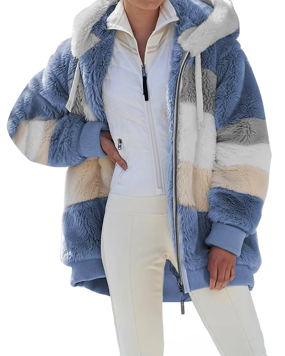 Womens Winter Coats Plus Size Plush Coats Winter Warm Overcoat Outwear