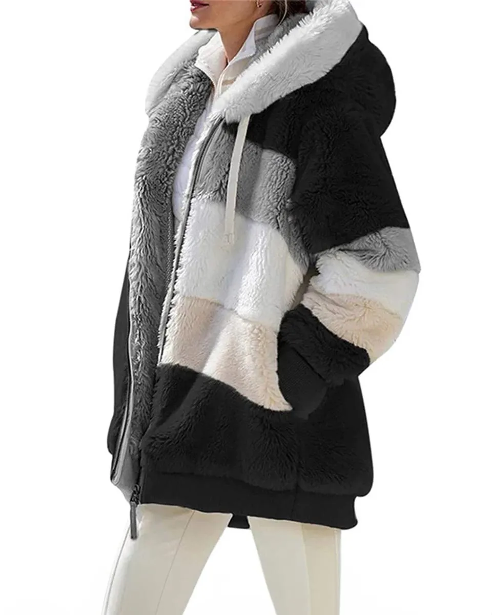 Womens Winter Coats Plus Size Plush Coats Winter Warm Overcoat Outwear