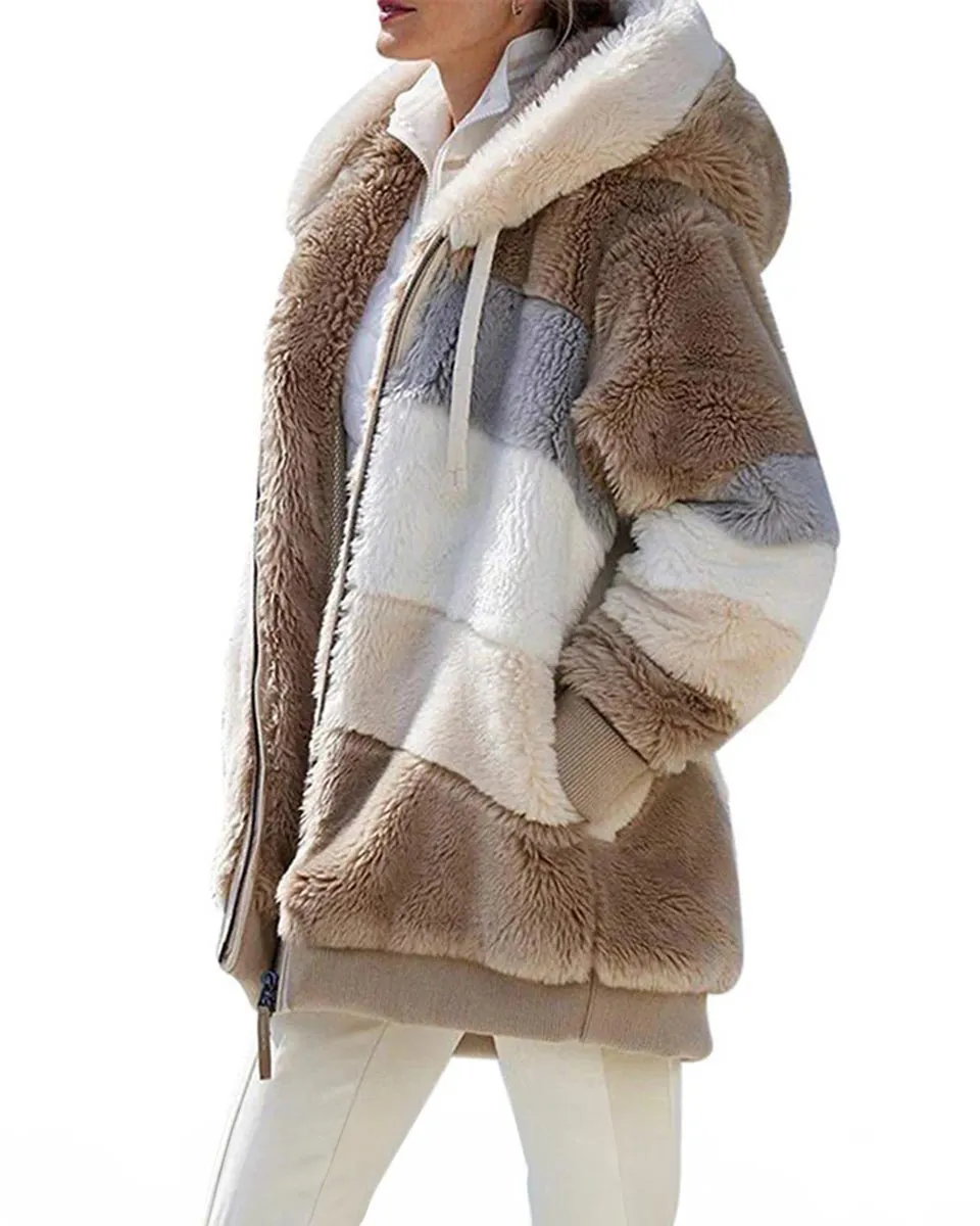 Womens Winter Coats Plus Size Plush Coats Winter Warm Overcoat Outwear