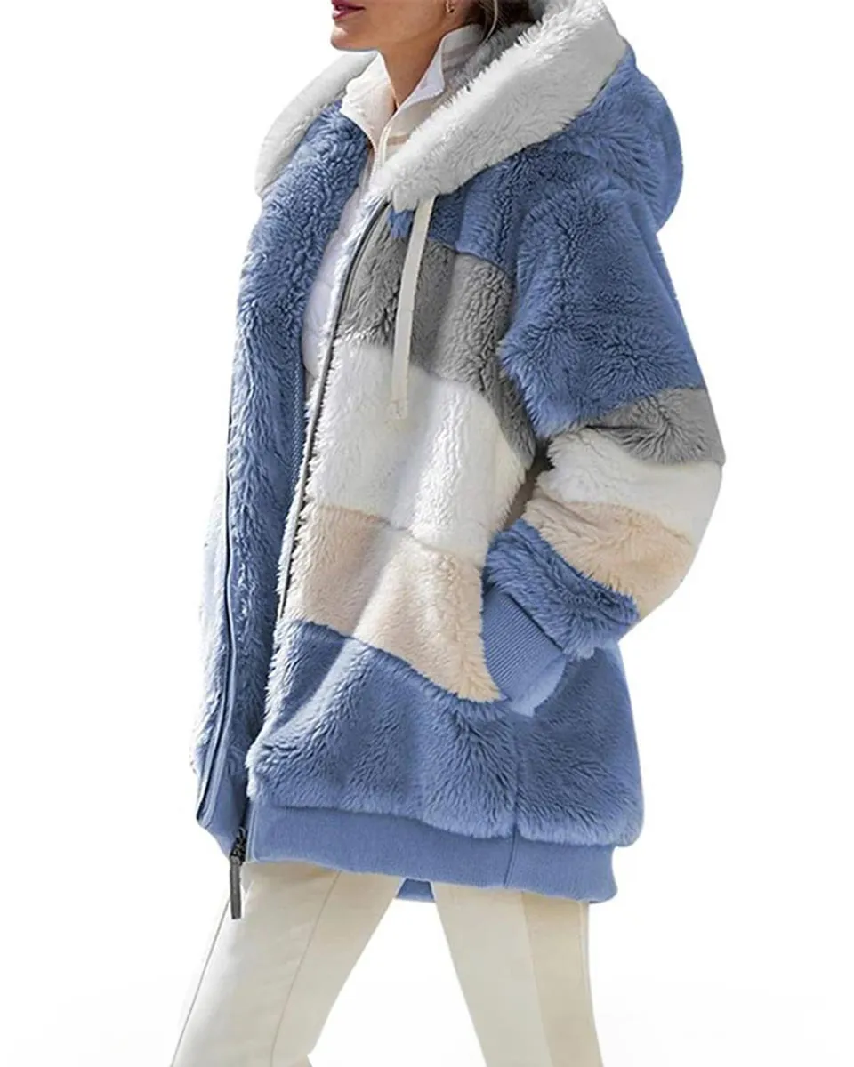 Womens Winter Coats Plus Size Plush Coats Winter Warm Overcoat Outwear