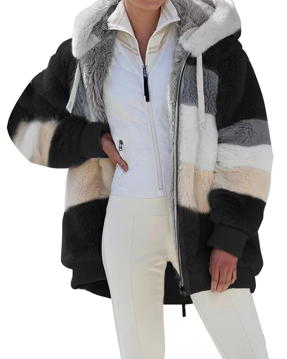Womens Winter Coats Plus Size Plush Coats Winter Warm Overcoat Outwear
