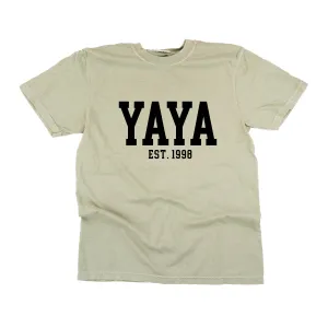 Yaya - EST. (Select Your Year) - SHORT SLEEVE COMFORT COLORS TEE