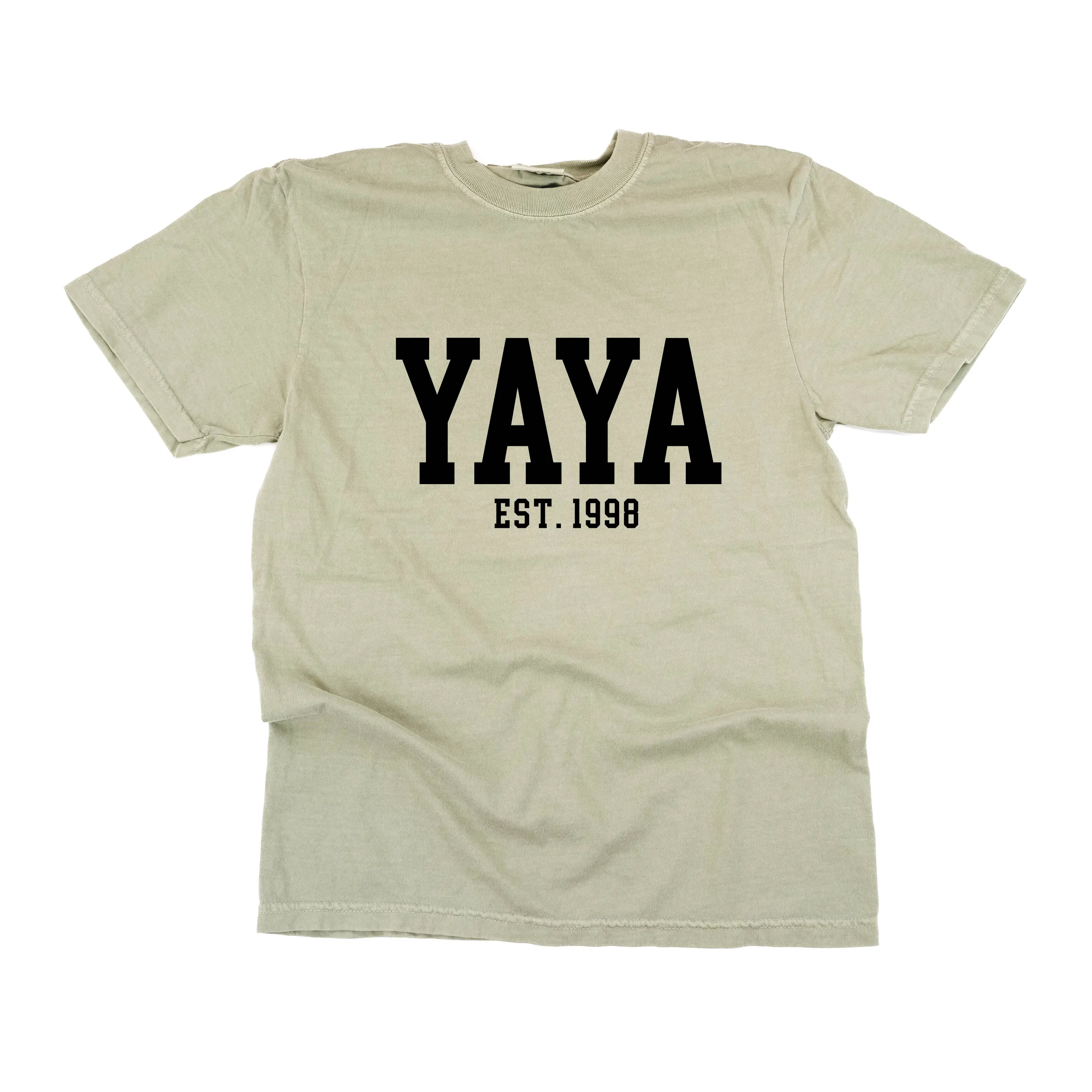 Yaya - EST. (Select Your Year) - SHORT SLEEVE COMFORT COLORS TEE