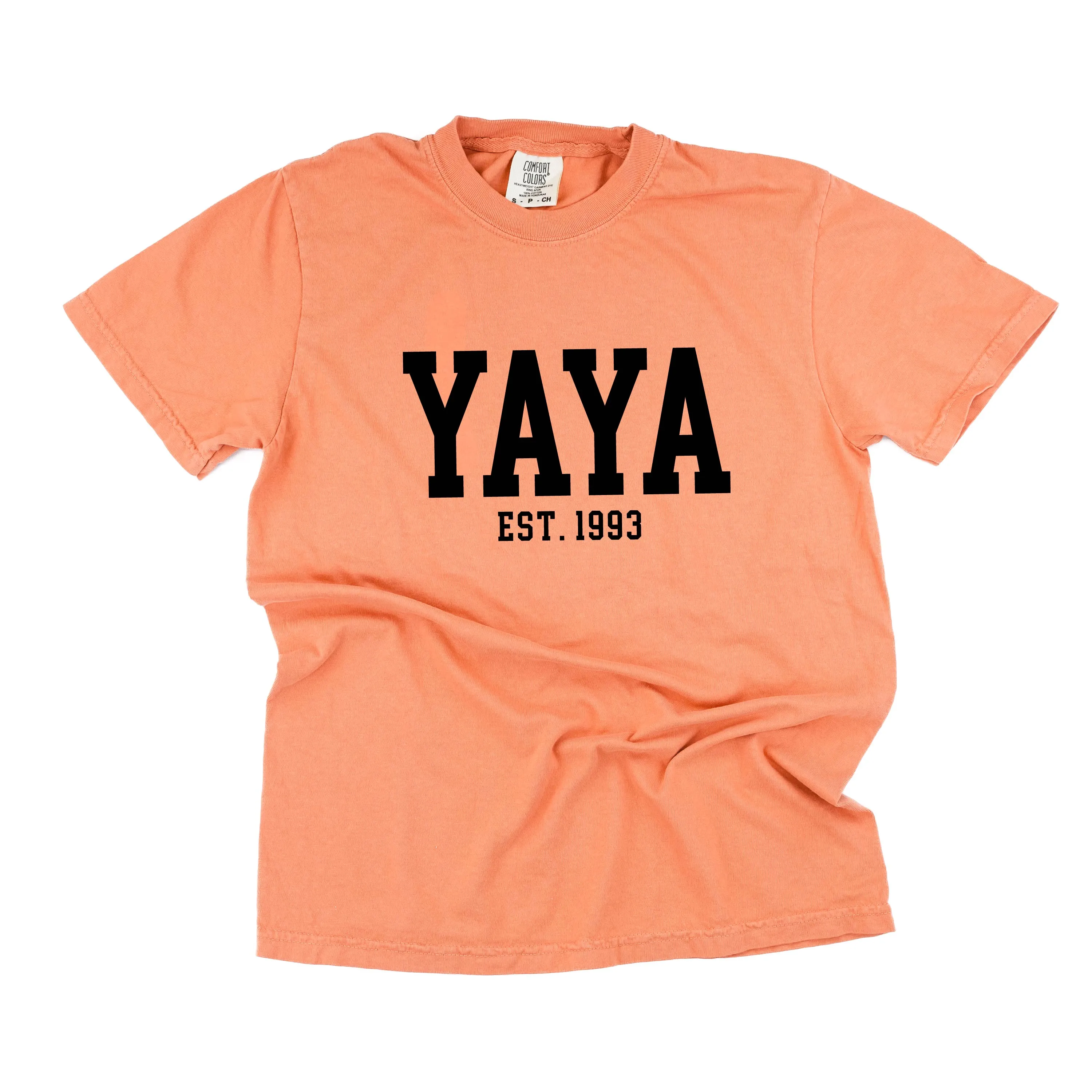 Yaya - EST. (Select Your Year) - SHORT SLEEVE COMFORT COLORS TEE