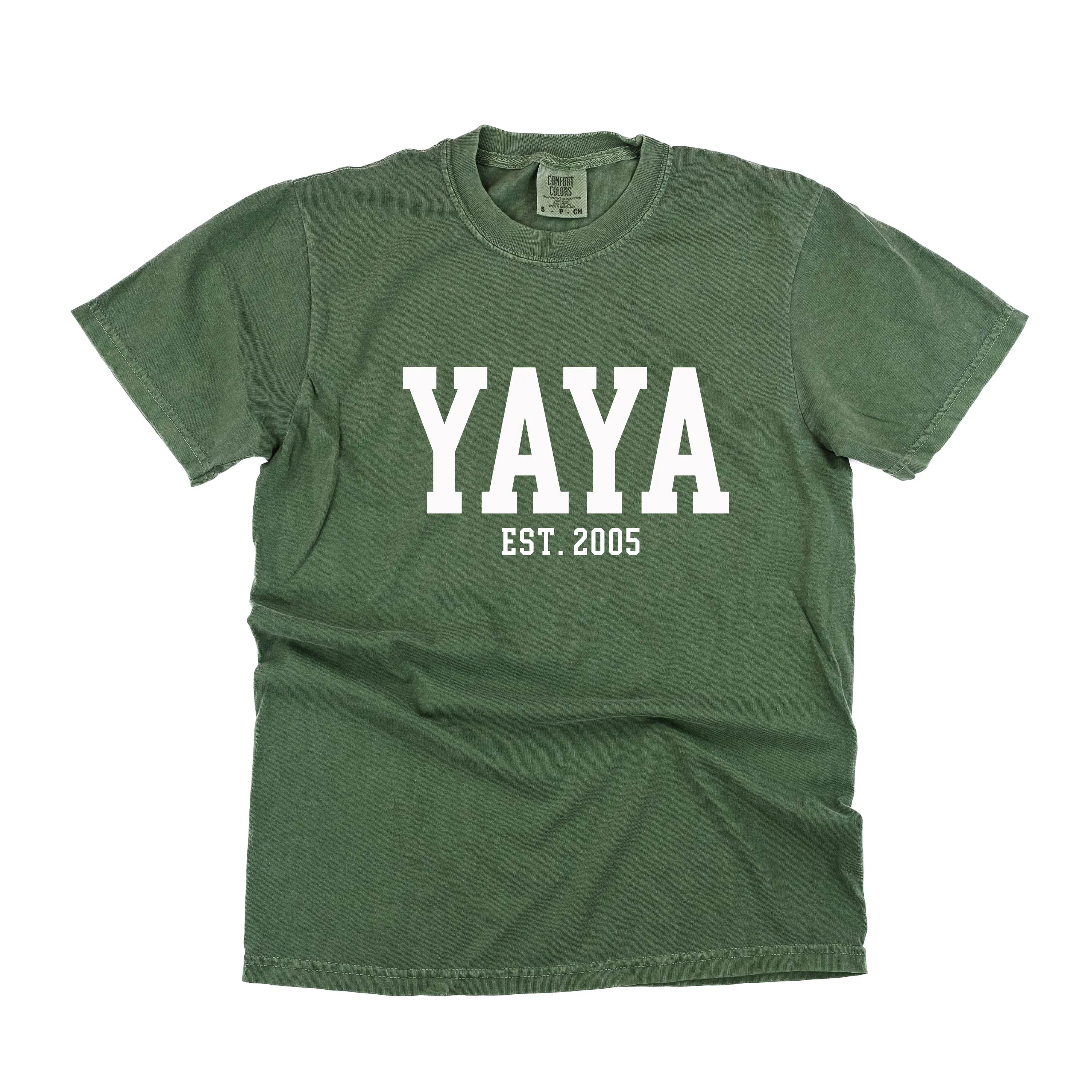 Yaya - EST. (Select Your Year) - SHORT SLEEVE COMFORT COLORS TEE