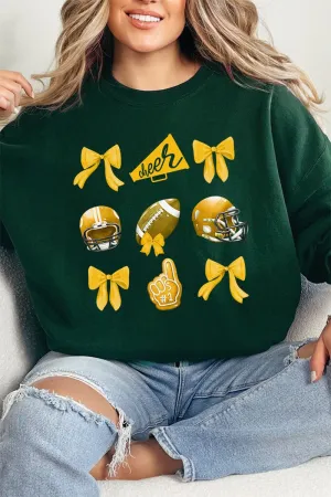 Yellow Blitz And Bows Heavy-weight Crew Sweatshirt
