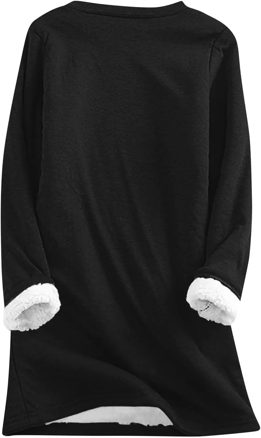 Yes,I'm Still -Me 24:7 Sherpa Lined Sweatshirt Women Fuzzy Fleece Thermal Outerwear Letter Print Pullover